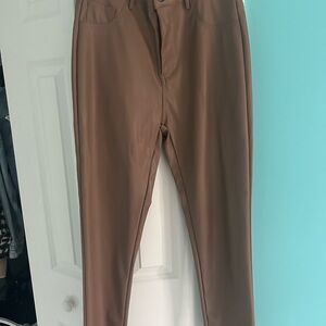 Light Brown Chinos with Relaxed Fit and Smooth Fabric